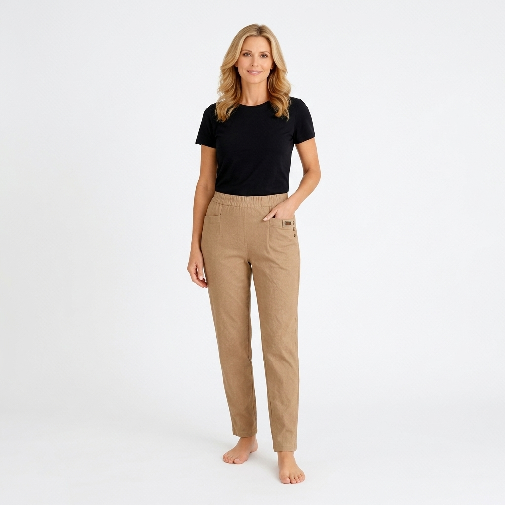 Women’s High Waisted Slim Fit Trousers – Straight Leg Office Pants