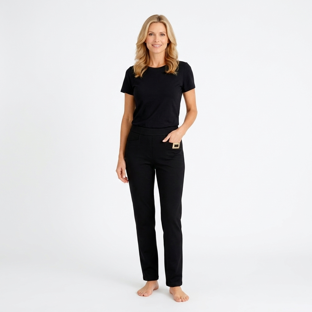 Women’s High Waisted Slim Fit Trousers – Straight Leg Office Pants