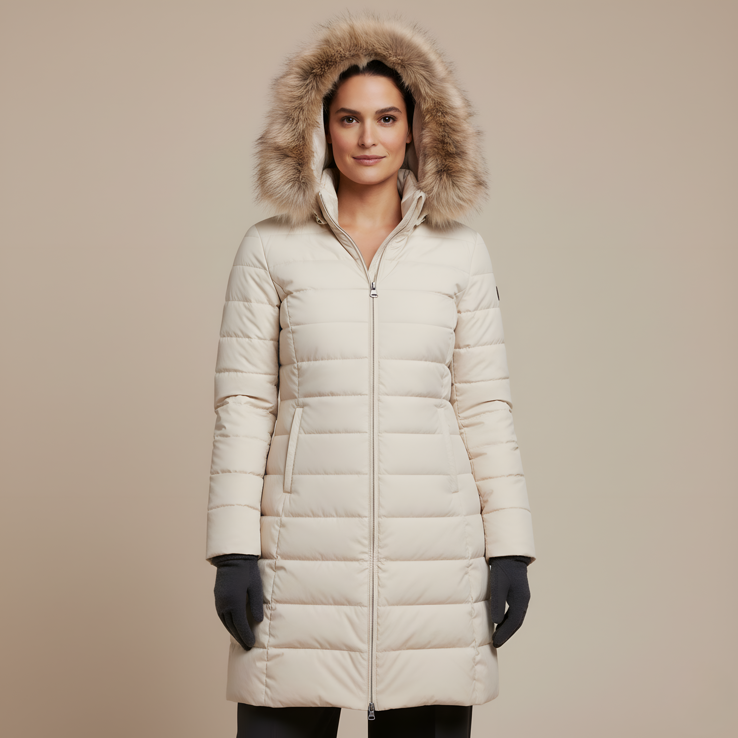 Anna - White Winter Jacket