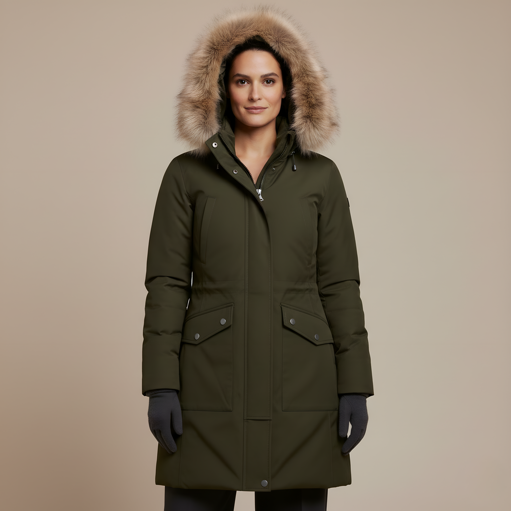 Jane - Navy Green Winter Jacket