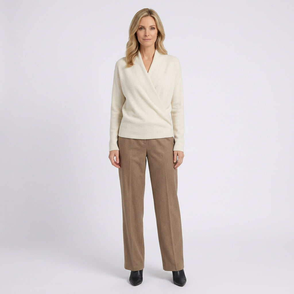 Women Wrap Knit Top Long Sleeve Casual Everyday