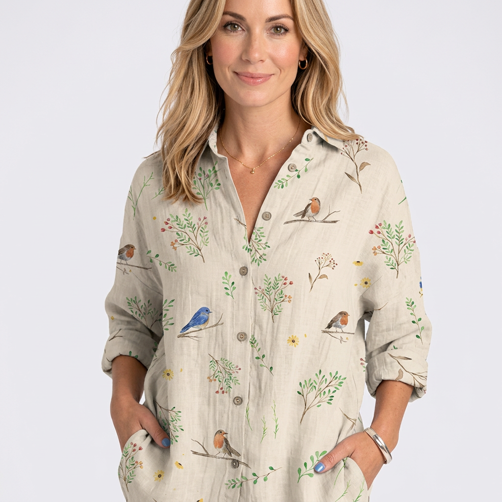 Women’s Floral Print Shirt Blouse Relaxed Fit