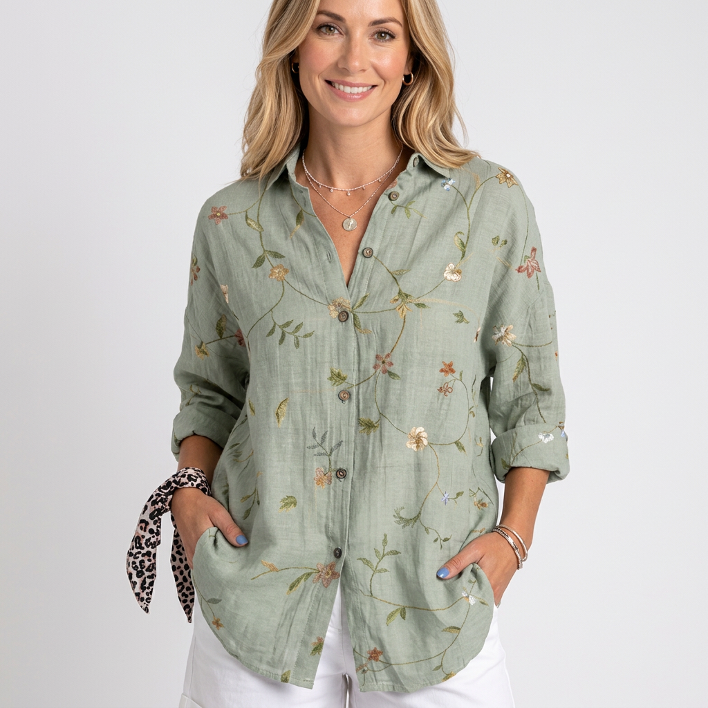 Women’s Floral Print Shirt Blouse Relaxed Fit