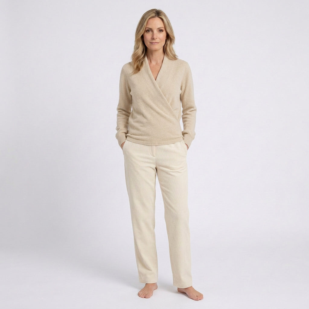 Women Wrap Knit Top Long Sleeve Casual Everyday