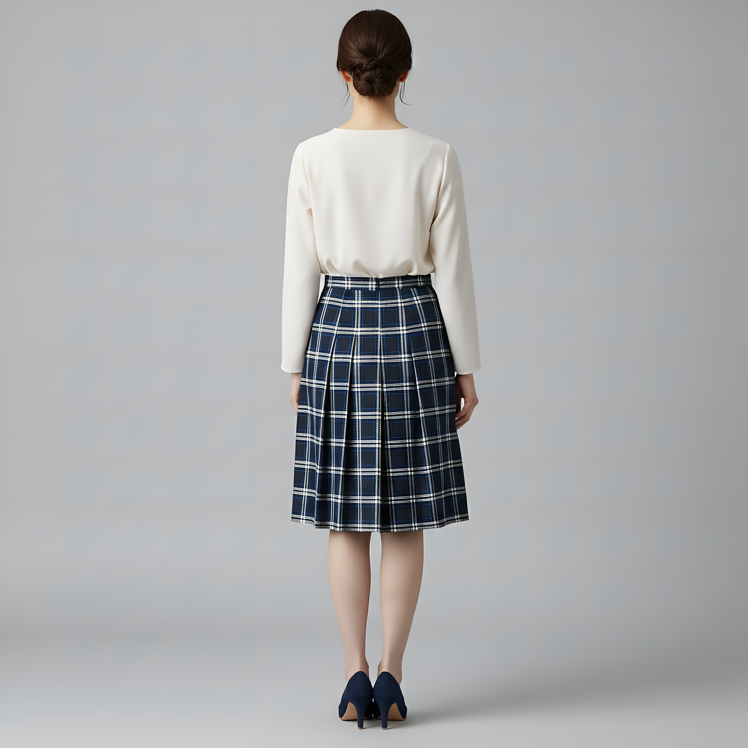 Elly - Blue Square Skirt