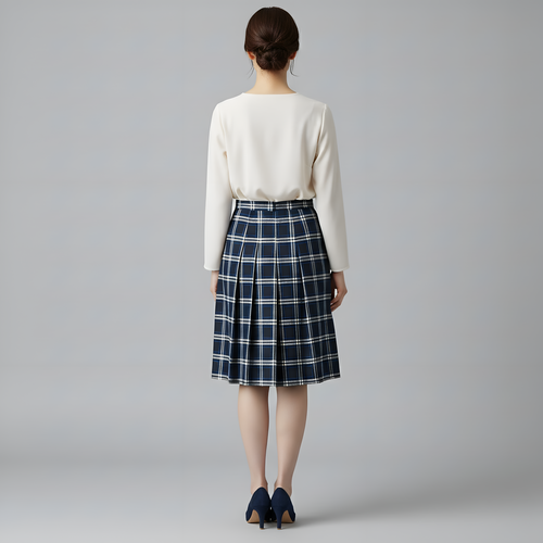 Elly - Blue Square Skirt