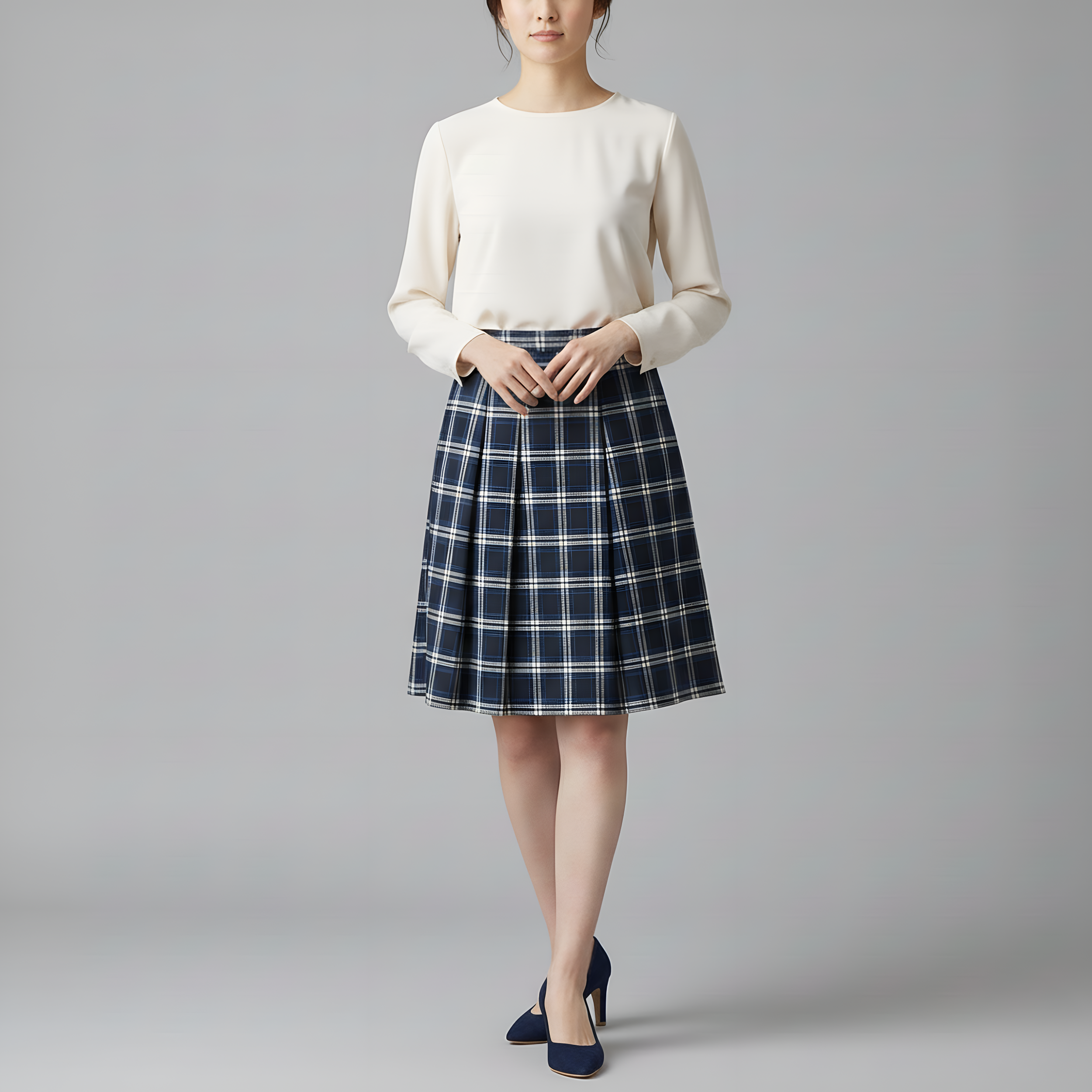 Elly - Blue Square Skirt