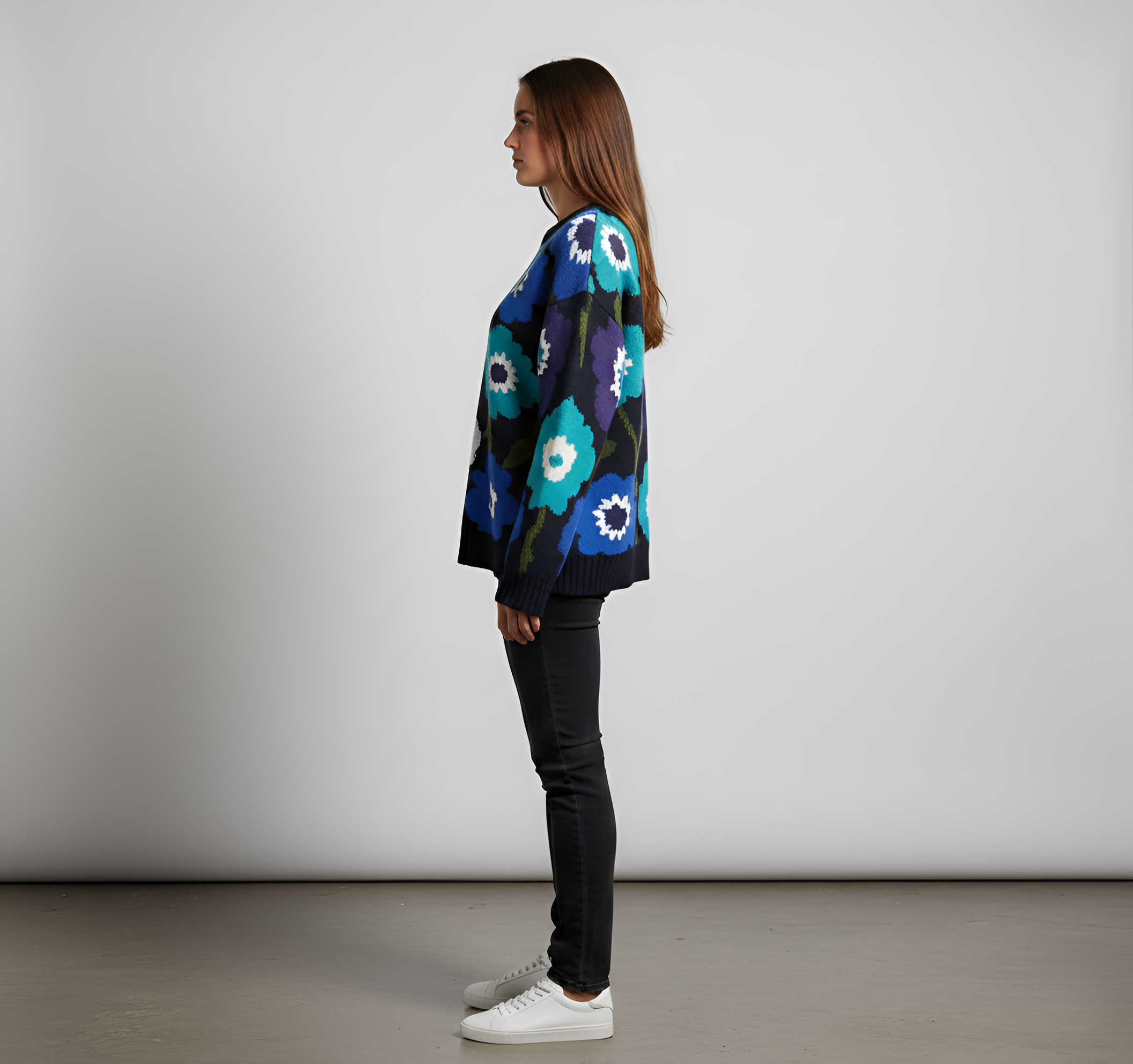 Kiki - Blue Flower Sweater