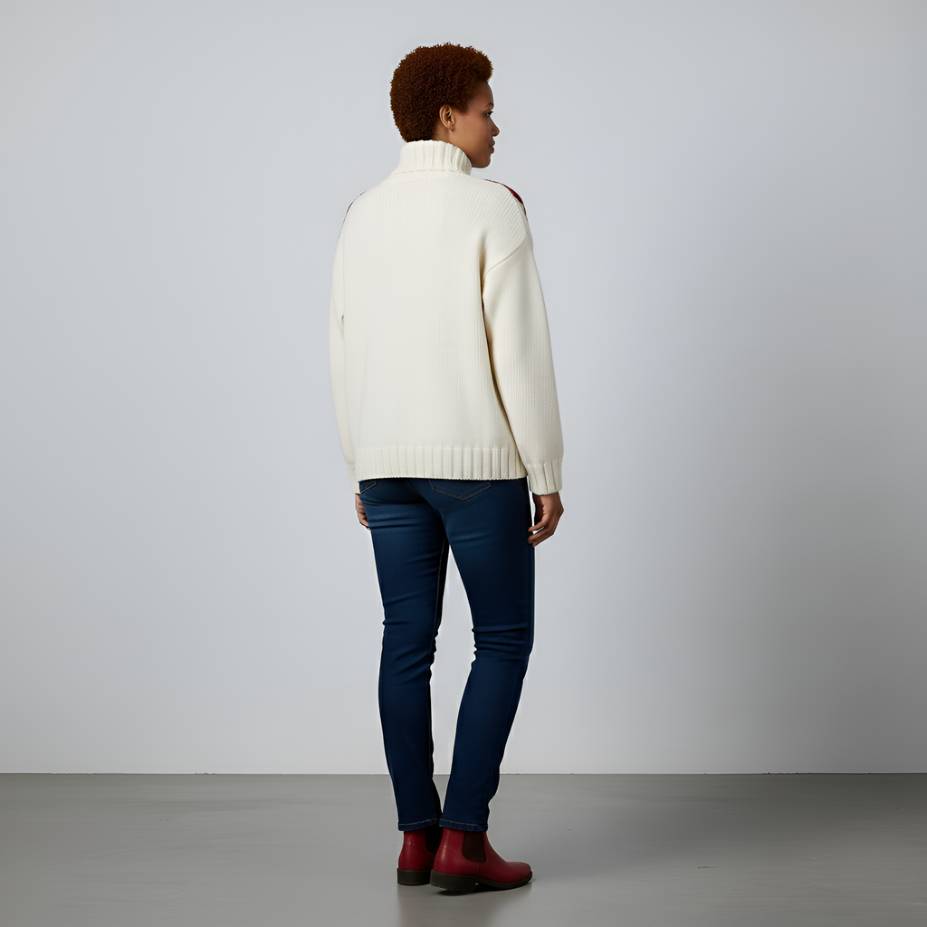 Kelly - White Flower Sweater