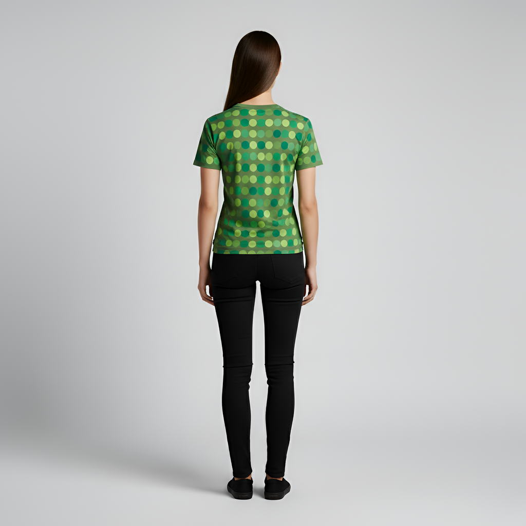 Nina - Green T-shirt with Rounds