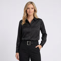 Women Blouse Long Sleeve Collared Office Workwear Everyday