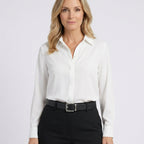 Women Blouse Long Sleeve Collared Office Workwear Everyday