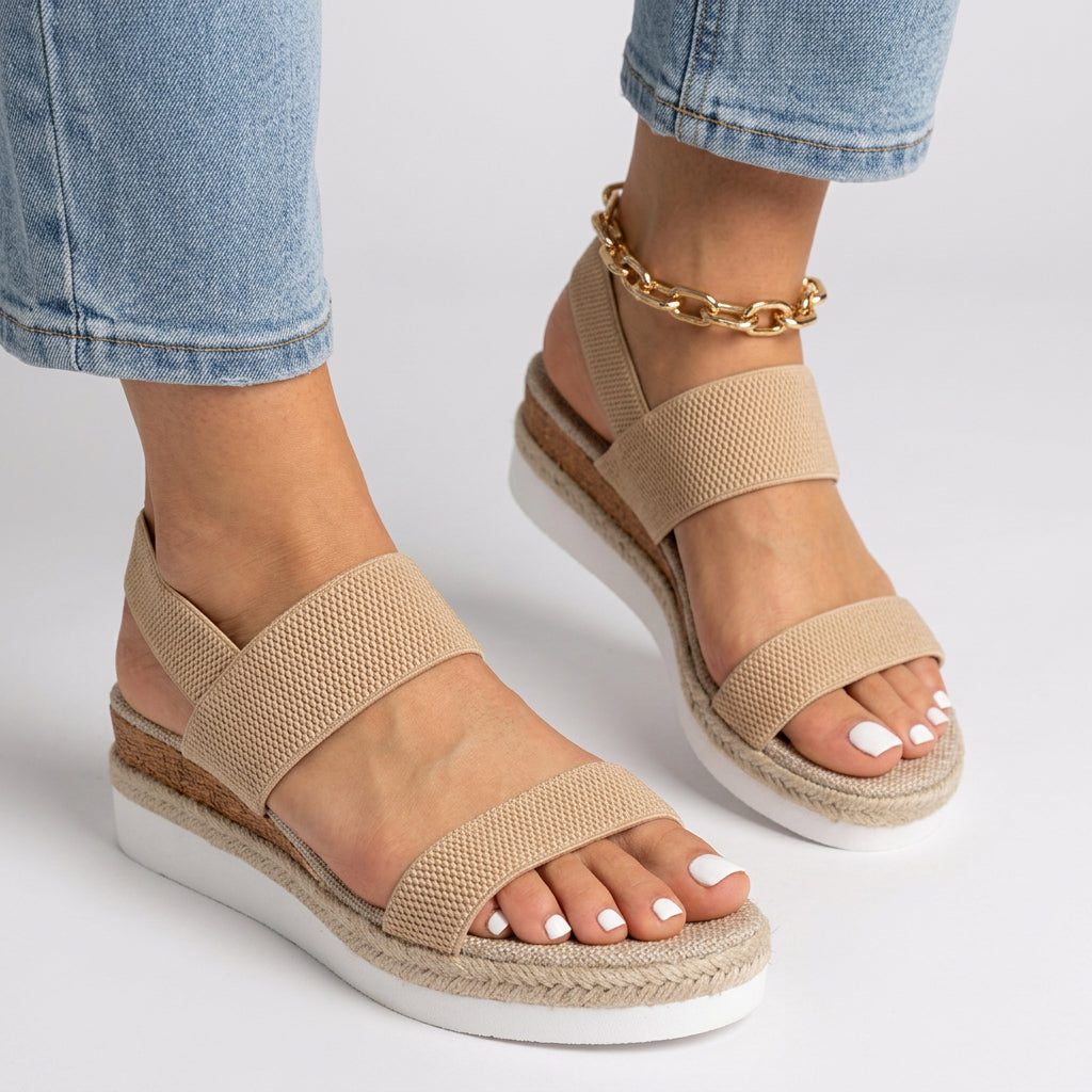 Women’s Platform Sandals Elastic Strap Comfort Fit
