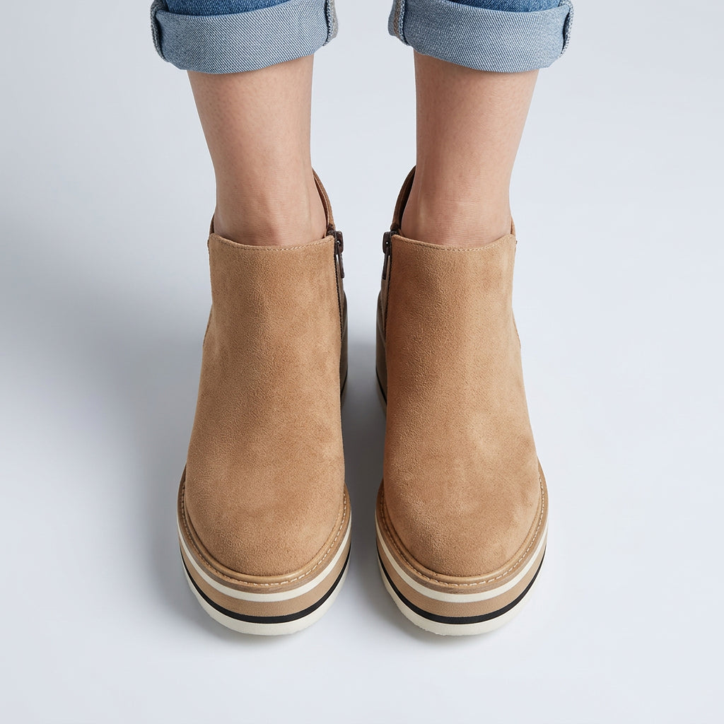 Women Slip On Ankle Boots Platform Casual Everyday Comfort