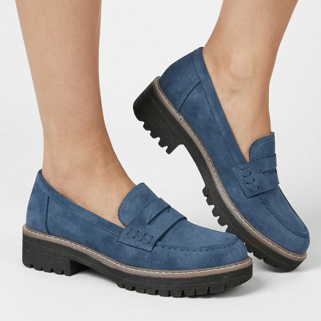 Women Chunky Loafers Slip On Casual Everyday Smart