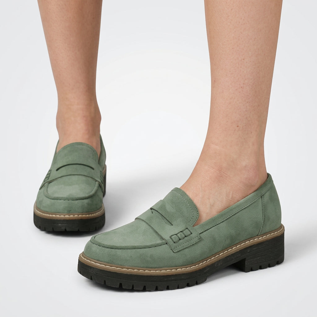 Women Chunky Loafers Slip On Casual Everyday Smart