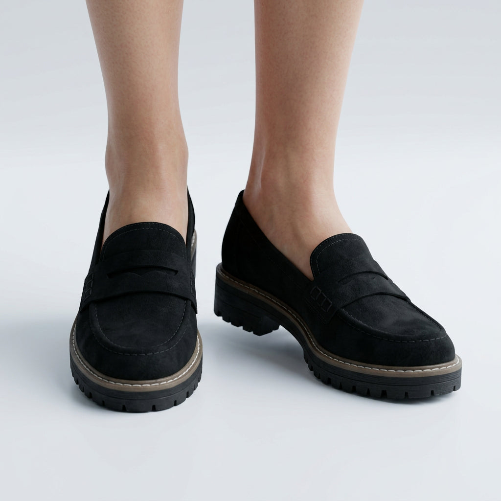 Women Chunky Loafers Slip On Casual Everyday Smart
