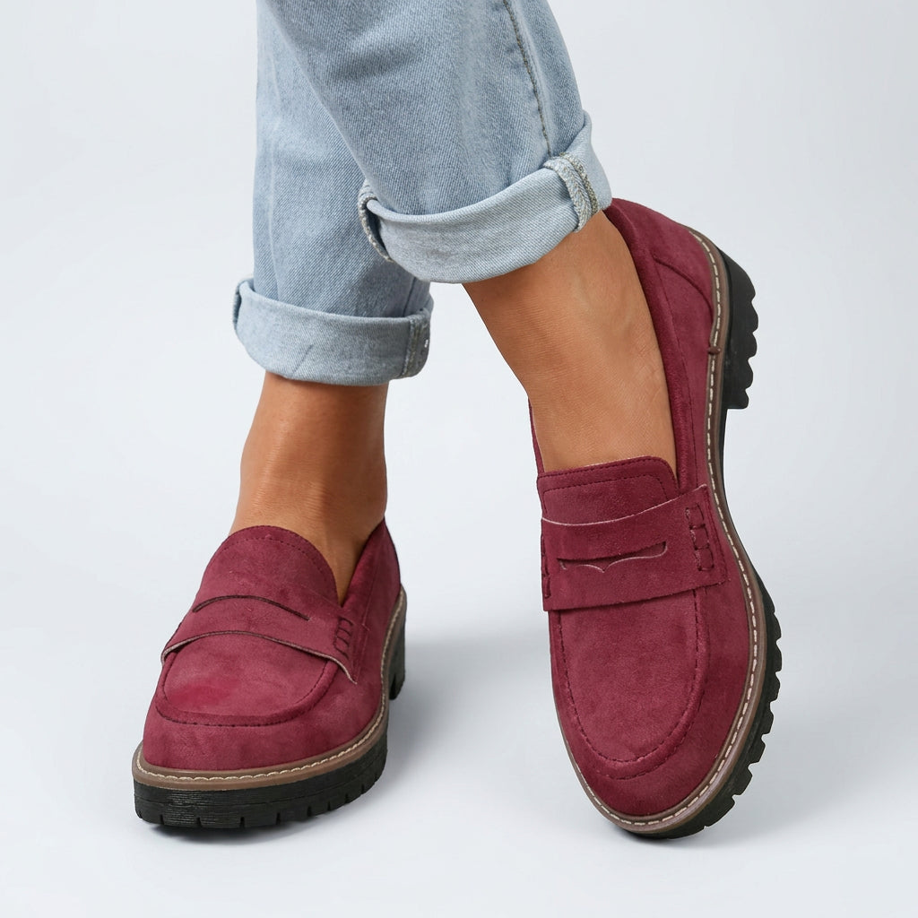 Women Chunky Loafers Slip On Casual Everyday Smart