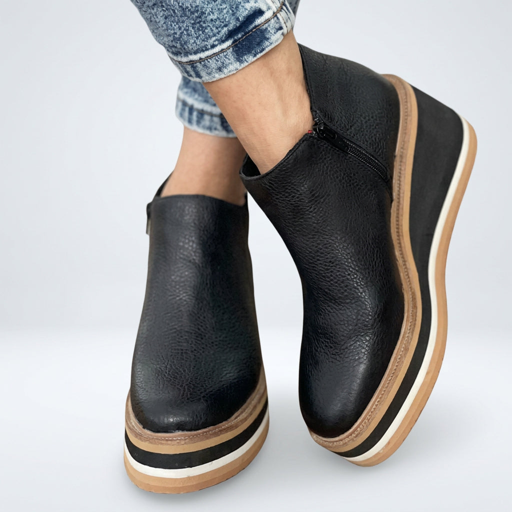 Women Slip On Ankle Boots Platform Casual Everyday Comfort