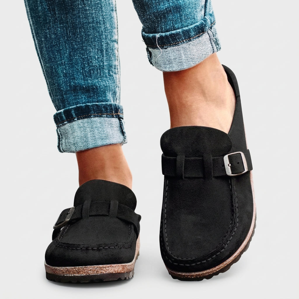 Women Buckle Clogs Slip On Casual Everyday Comfort