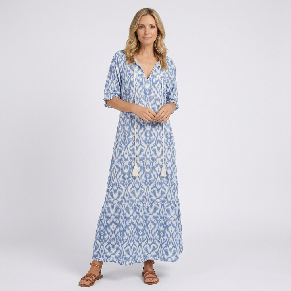 Women Floral Maxi Dress Short Sleeve Casual Holiday Everyday