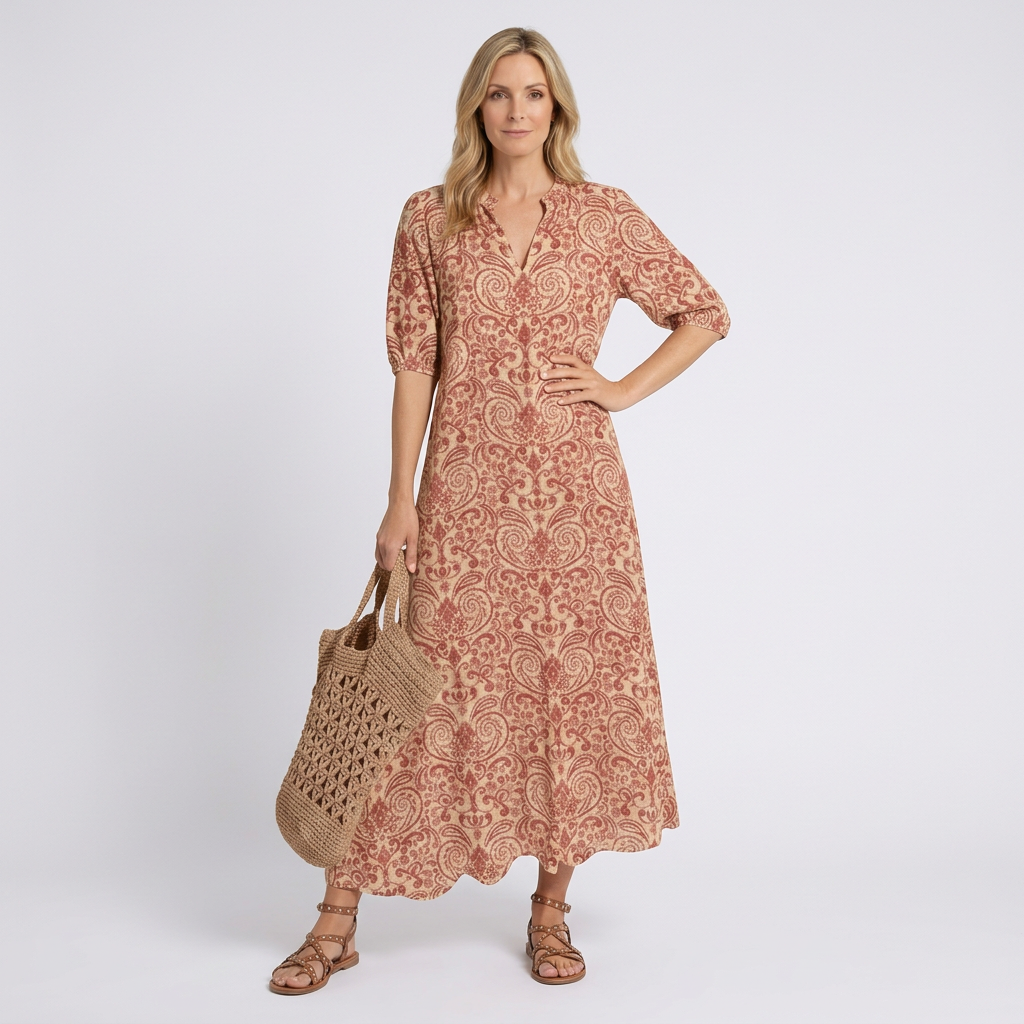 Women Floral Maxi Dress Short Sleeve Casual Holiday Everyday