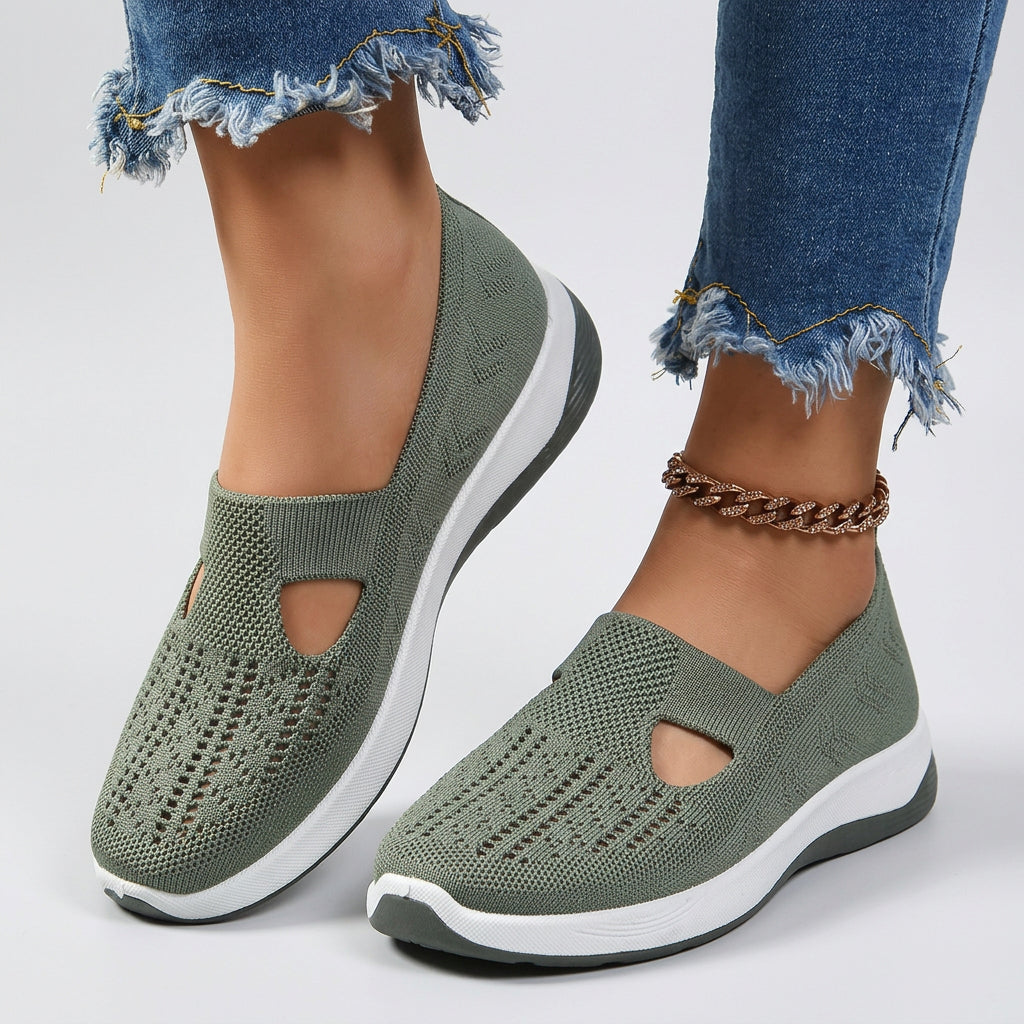 Women Slip On Knit Trainers Casual Everyday Comfort