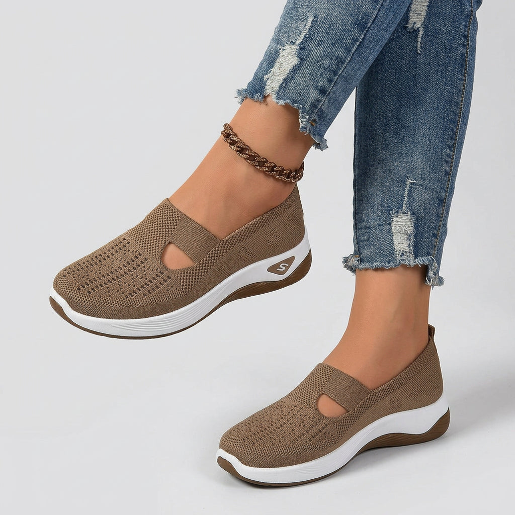 Women Slip On Knit Trainers Casual Everyday Comfort