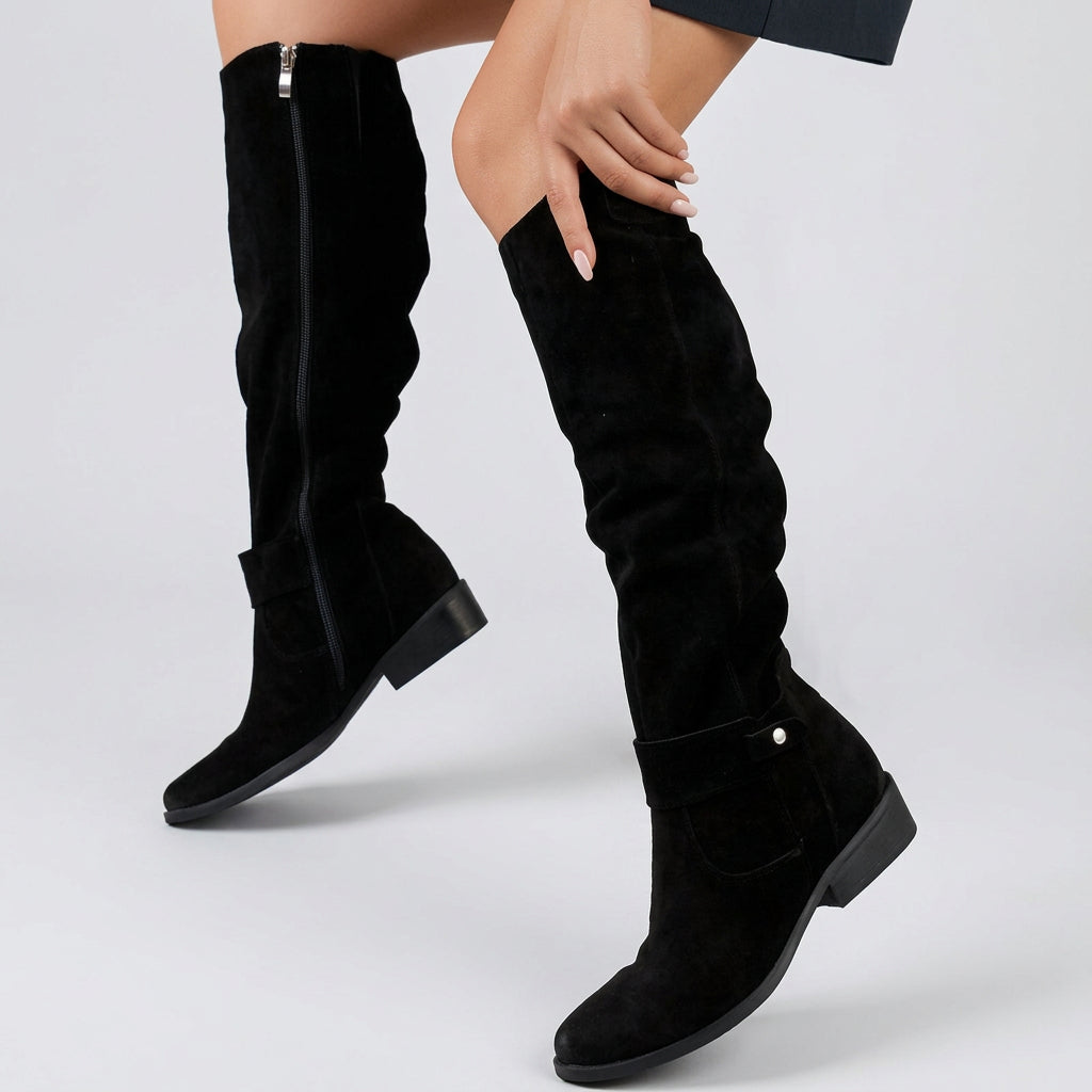 Women Knee High Boots Low Heel Casual Everyday