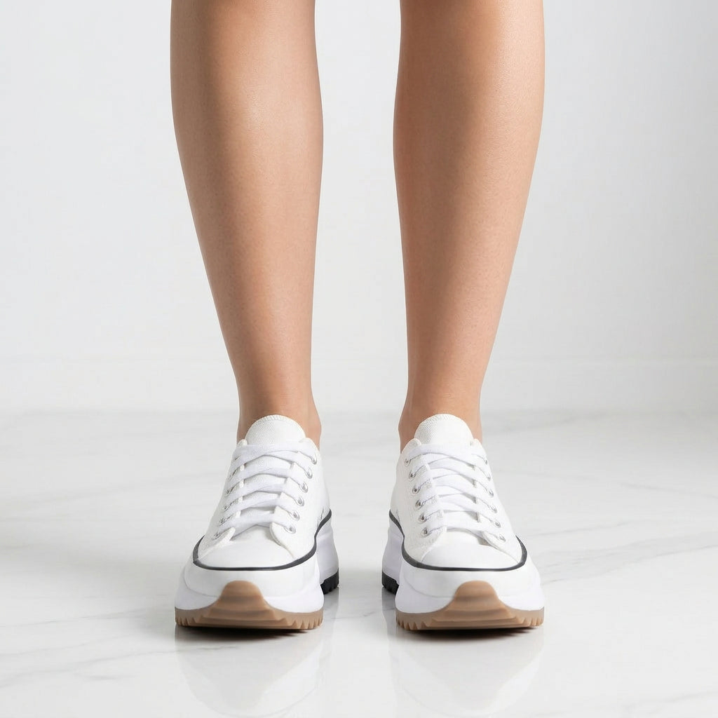 Women Platform Lace Up Trainers Casual Everyday Streetwear