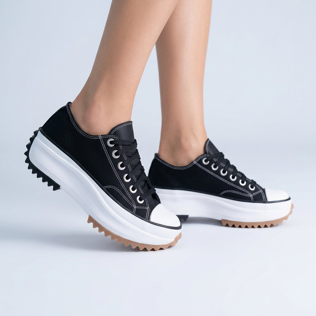 Women Platform Lace Up Trainers Casual Everyday Streetwear