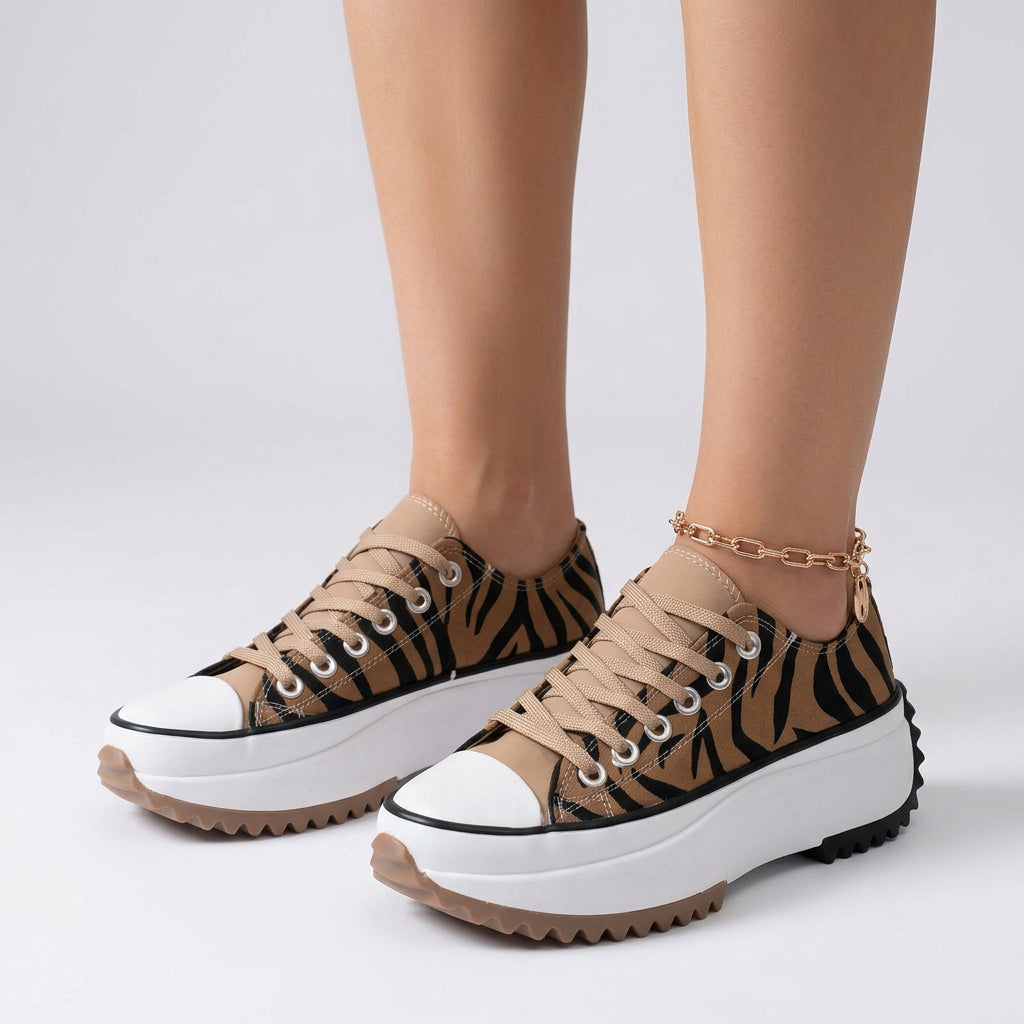 Women Platform Lace Up Trainers Casual Everyday Streetwear