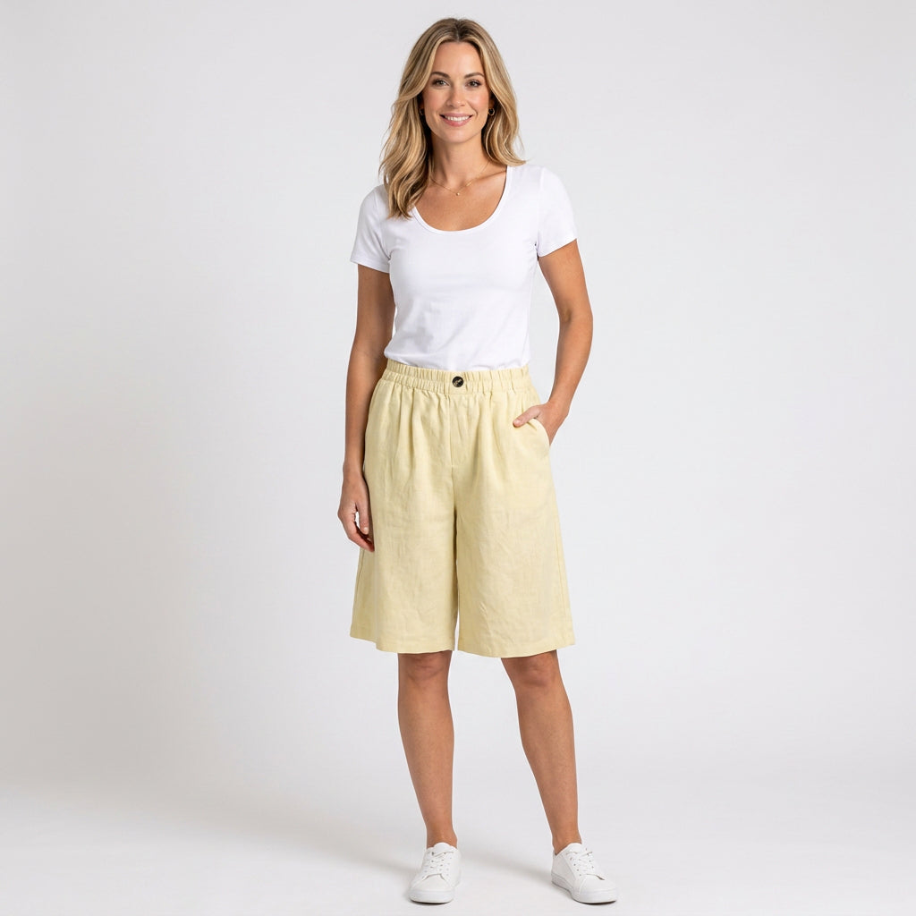 Women’s Relaxed Bermuda Shorts Elastic Waist Fit