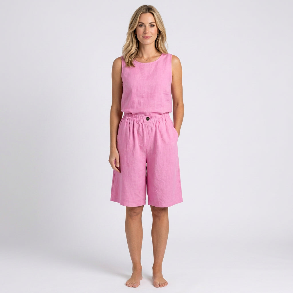 Women’s Relaxed Bermuda Shorts Elastic Waist Fit