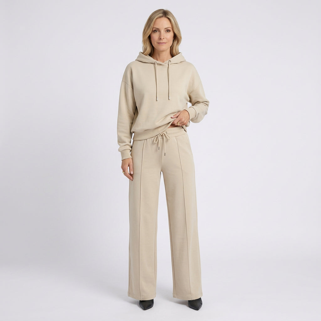 Women Two Piece Hoodie Set Wide Leg Pants Casual Everyday