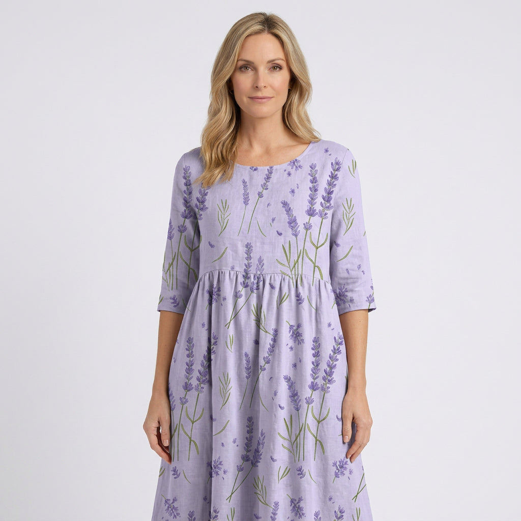 Women Floral Midi Dress Short Sleeve Casual Everyday