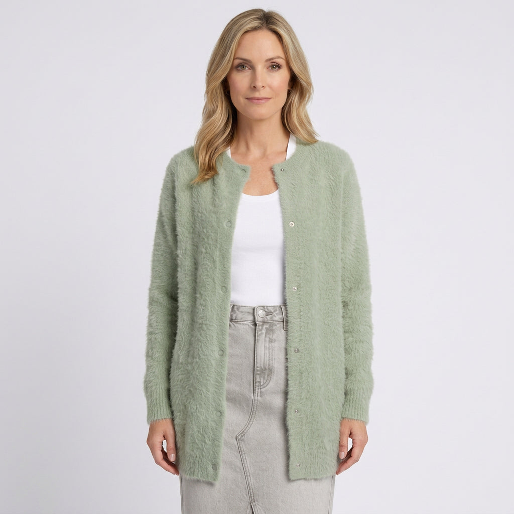 Women Longline Knit Cardigan Button Front Casual Everyday