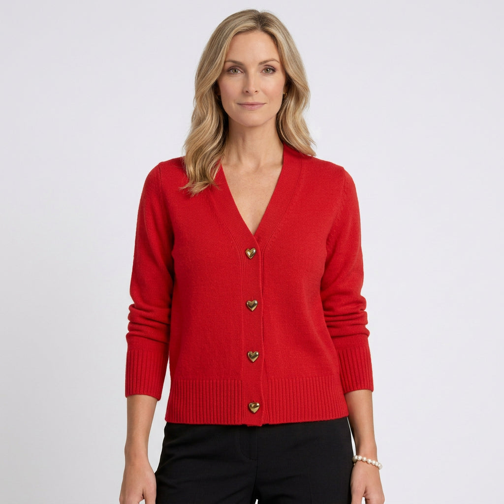 Women V Neck Knit Cardigan Long Sleeve Casual Everyday